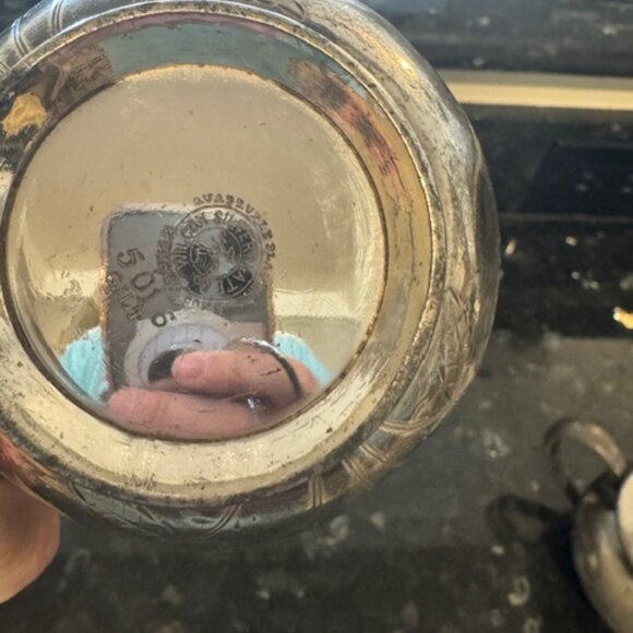 Sterling Silver plated Cream and Sugar Holders - Picture 5 of 11